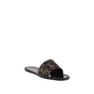 JESSICA SIMPSON Womens Black Jelly Kassime Square Toe Slip On Slide Sandals 6 M